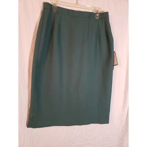 Women's Leslie Fay Green A-line Skirt Size 16 (H316)